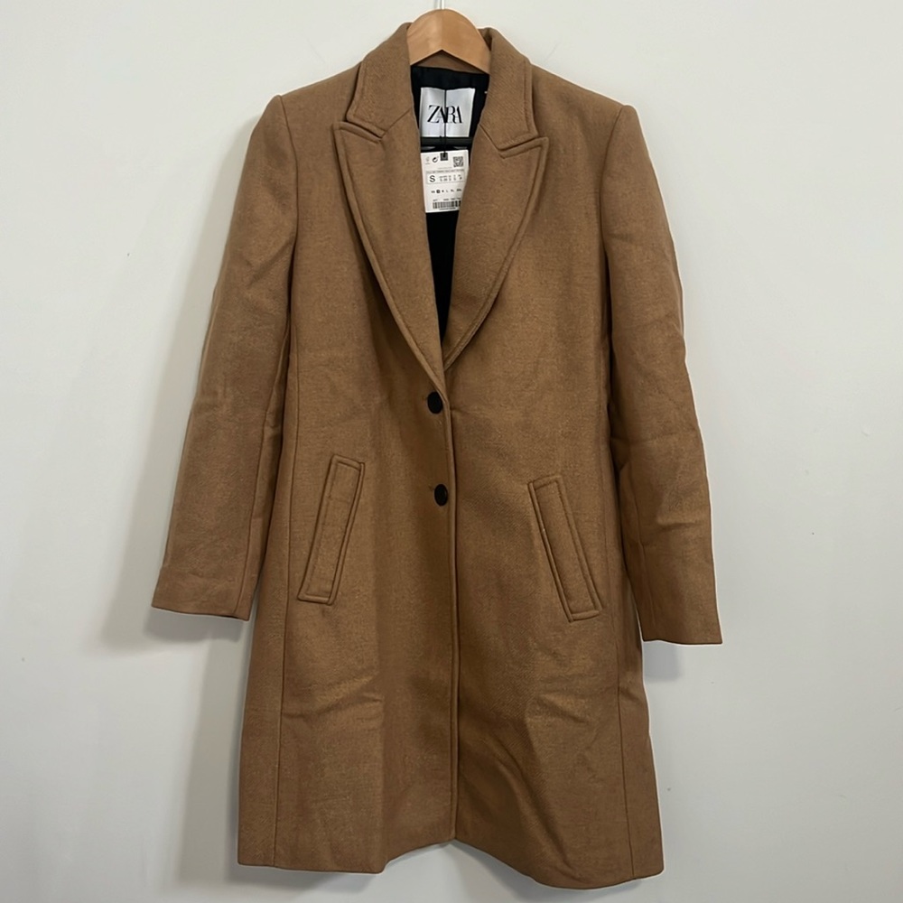 Zara Women Coat Tan Size S